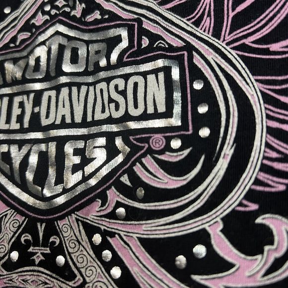 Y2K Harley Davidson Las Vegas Women’s Black T-shirt Size Large - Picture 5 of 10